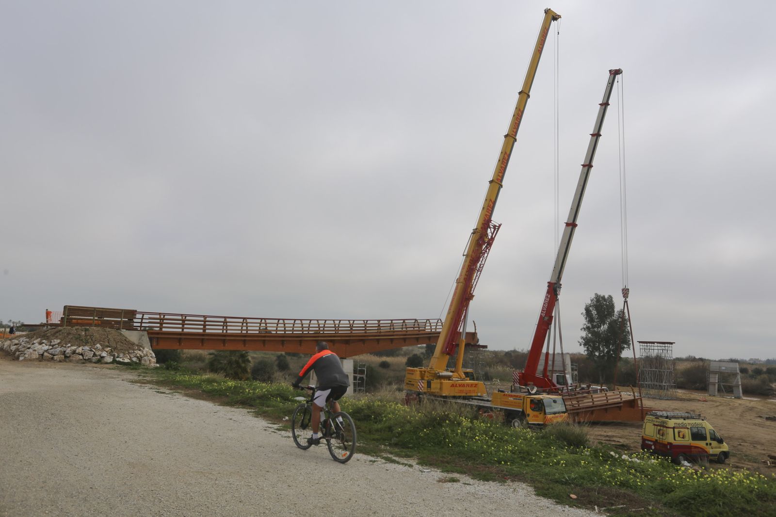 Obras sobre el cauce del Guadalhorce