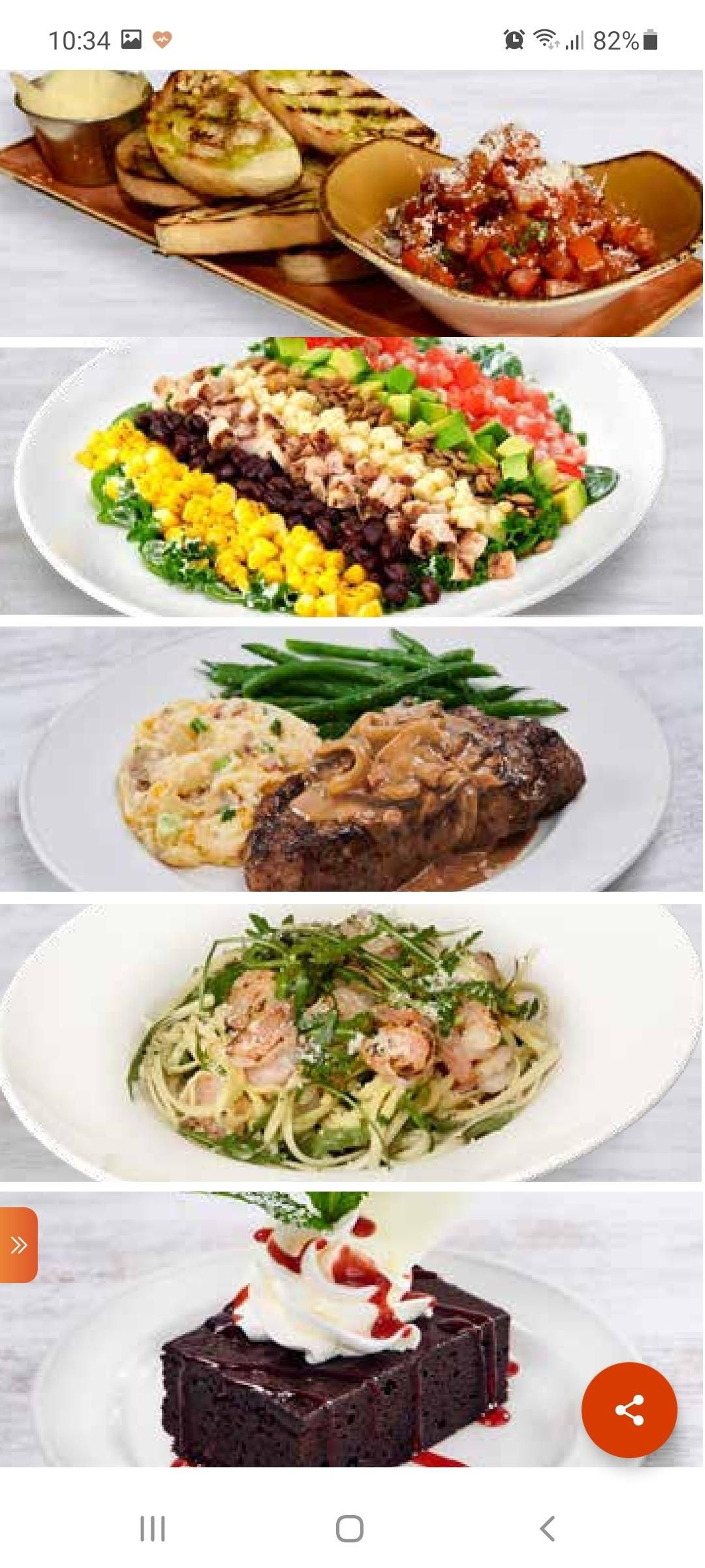 Dos de los platos del menú especial San Valentín en Hard Rock Cafe Sevilla.