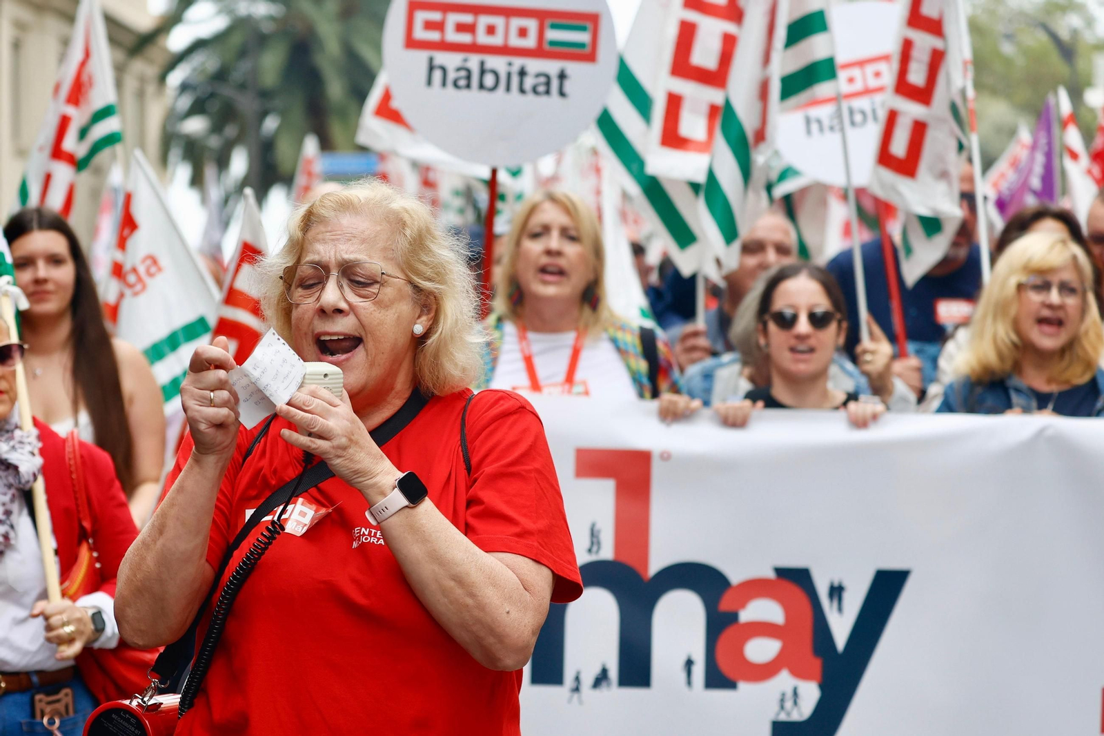 Manifestación del 1 de mayo en Málaga, en imágenes