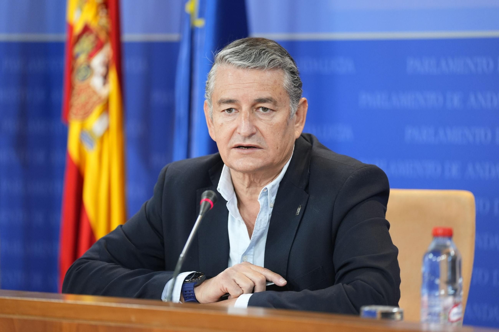 El consejero de Presidencia y responsable del Plan Infoca, Antonio Sanz, este viernes en el Parlamento.