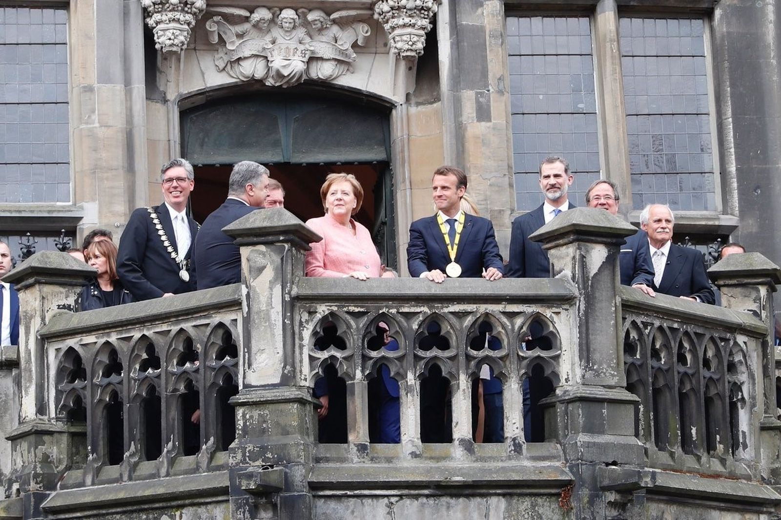 Macron recibe el Premio Carlomagno