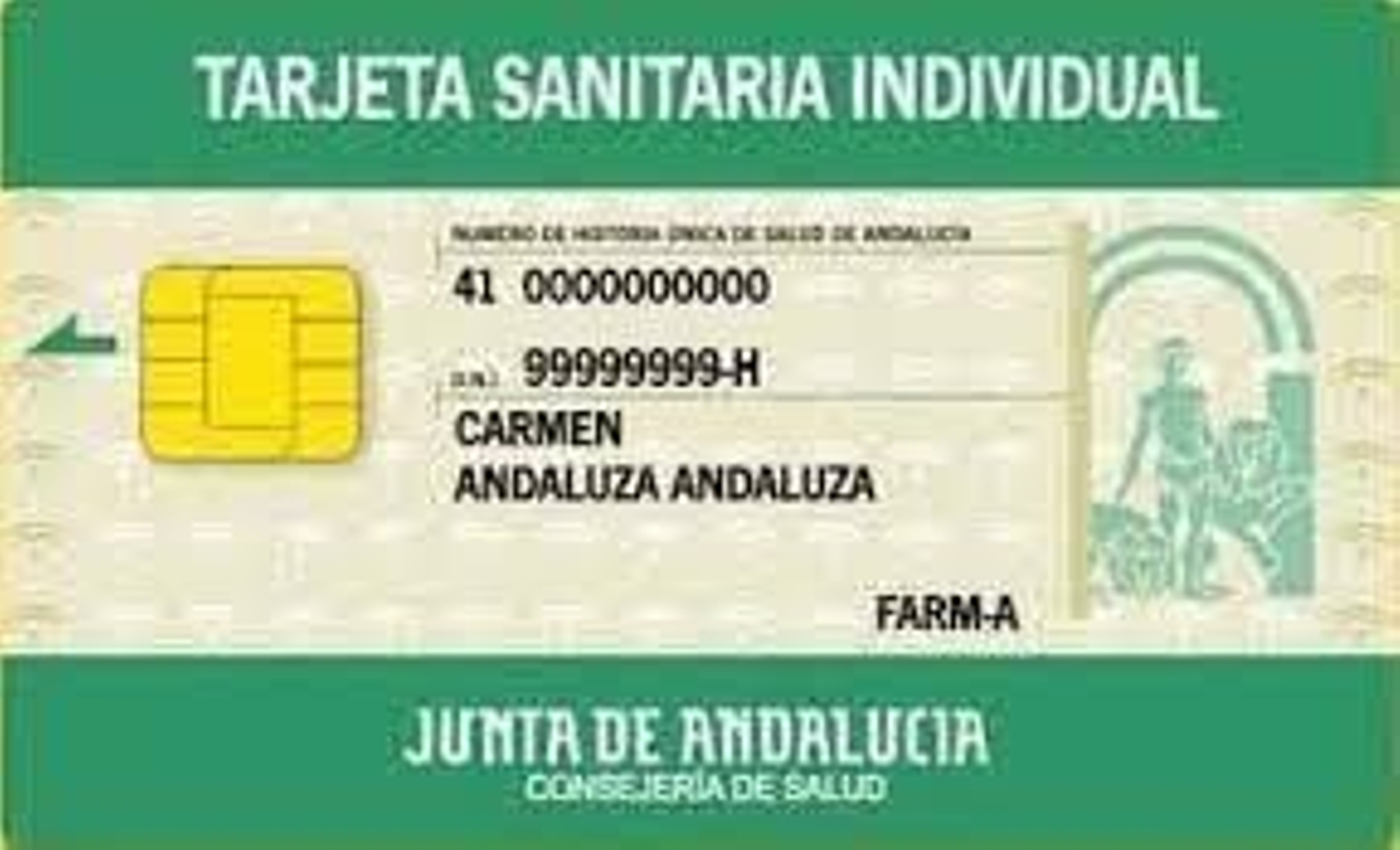 Modelo de la ya casi extinta tarjeta sanitaria andaluza