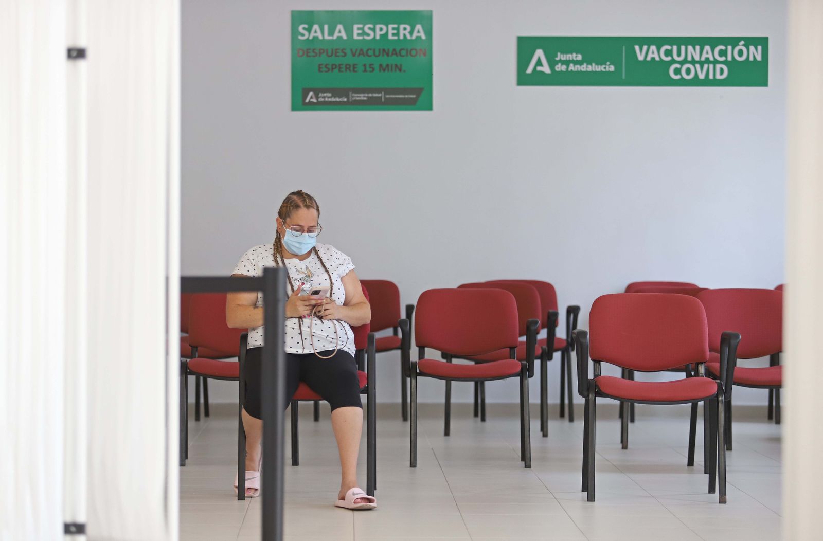 Un punto de vacunación en San Roque.
