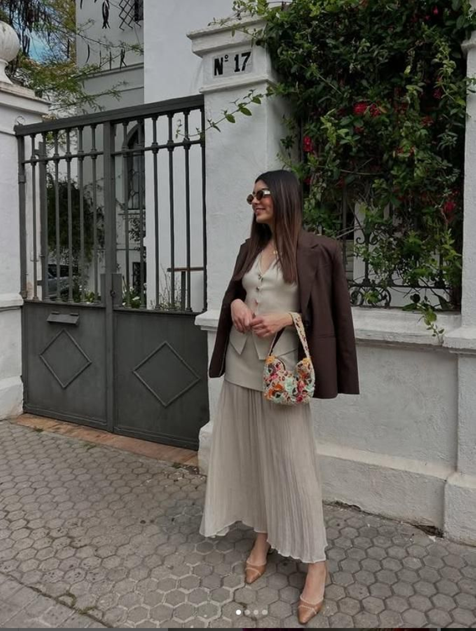 Natalia Gones con un look de Domingo de Ramos.