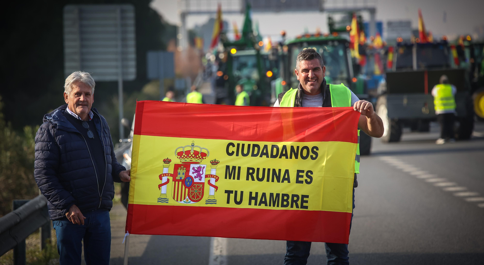 Jerez colapsado por la protesta de agricultores vy ganaderoa