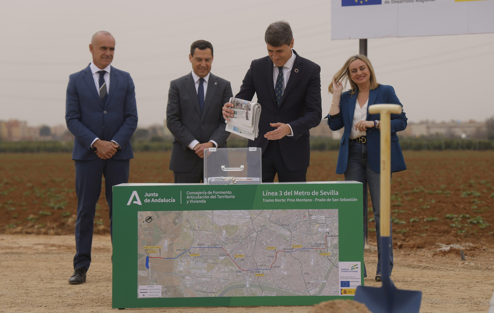 Primera piedra de la línea 3 del Metro de Sevilla, todas las imágenes