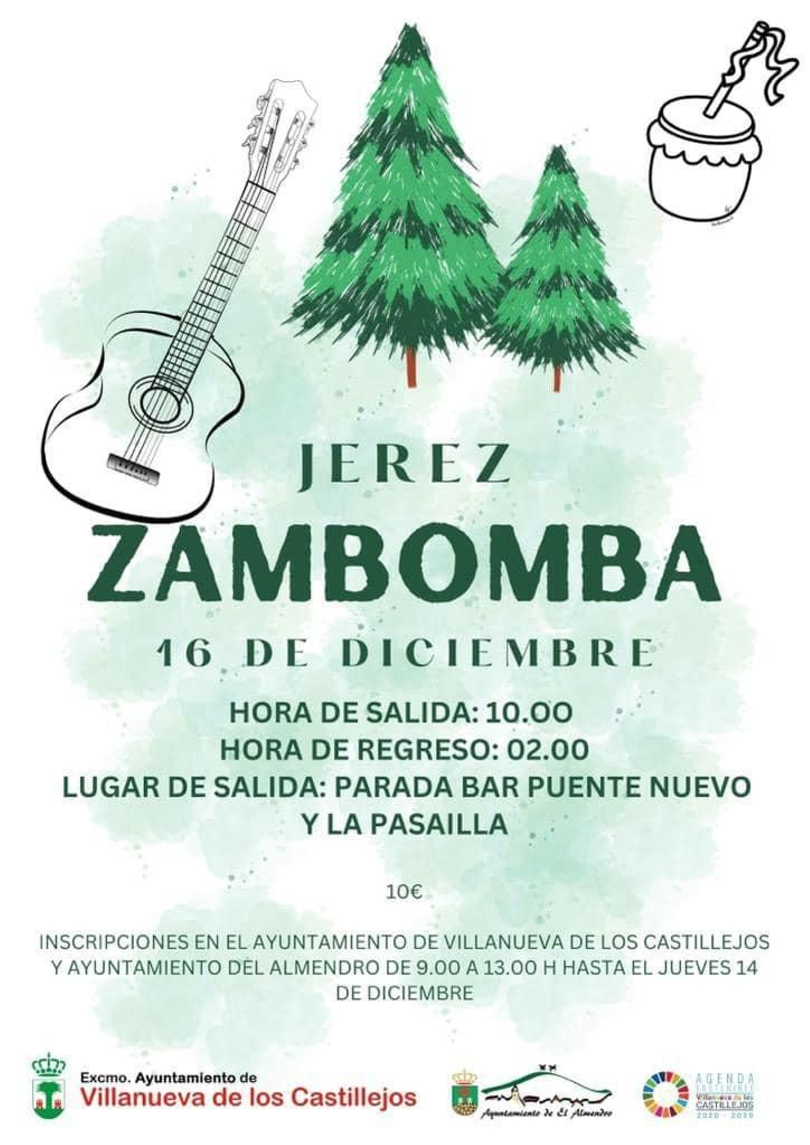 Cartel del viaje organizado desde las poblaciones onubenses.