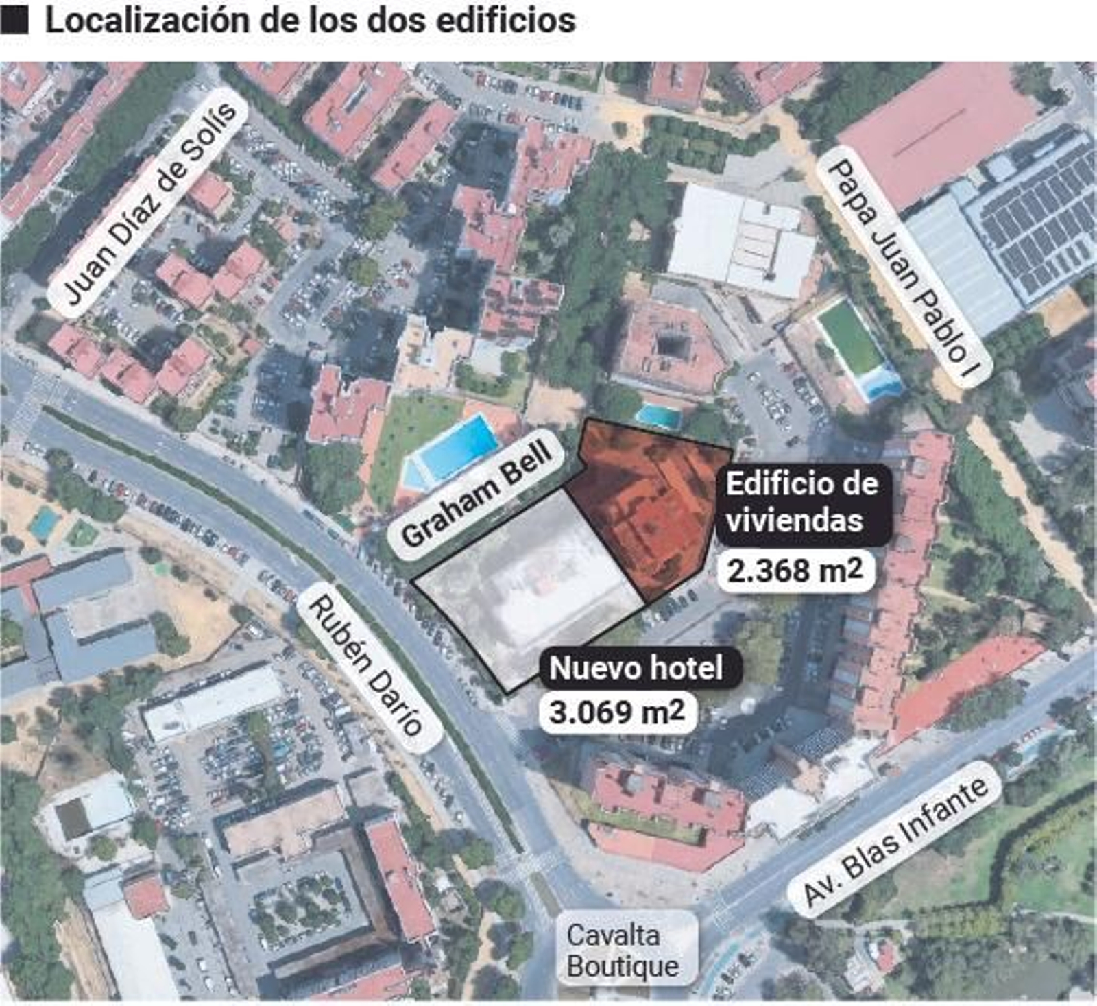 Localizador de los nuevos edificios en Triana. Fuente: Gerencia de Urbanismo