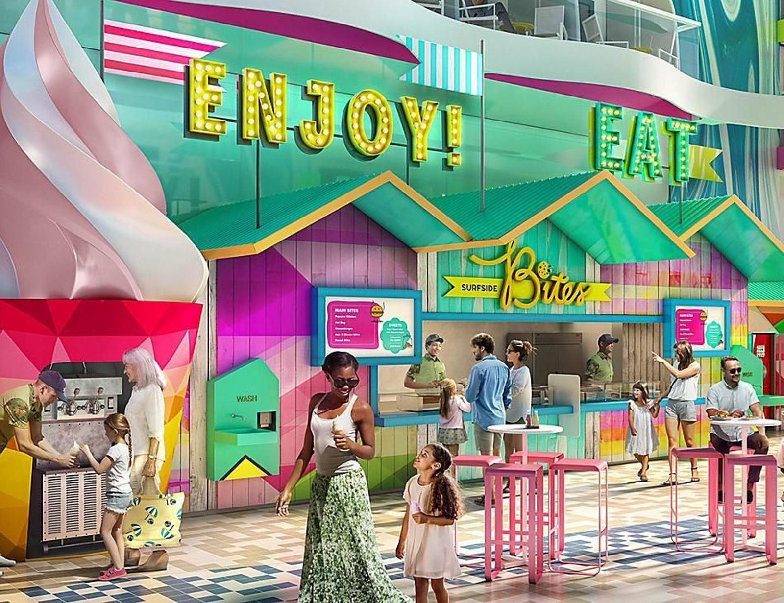 Imágenes del impresionante interior del crucero 'Icon of the Seas', el más grande del mundo