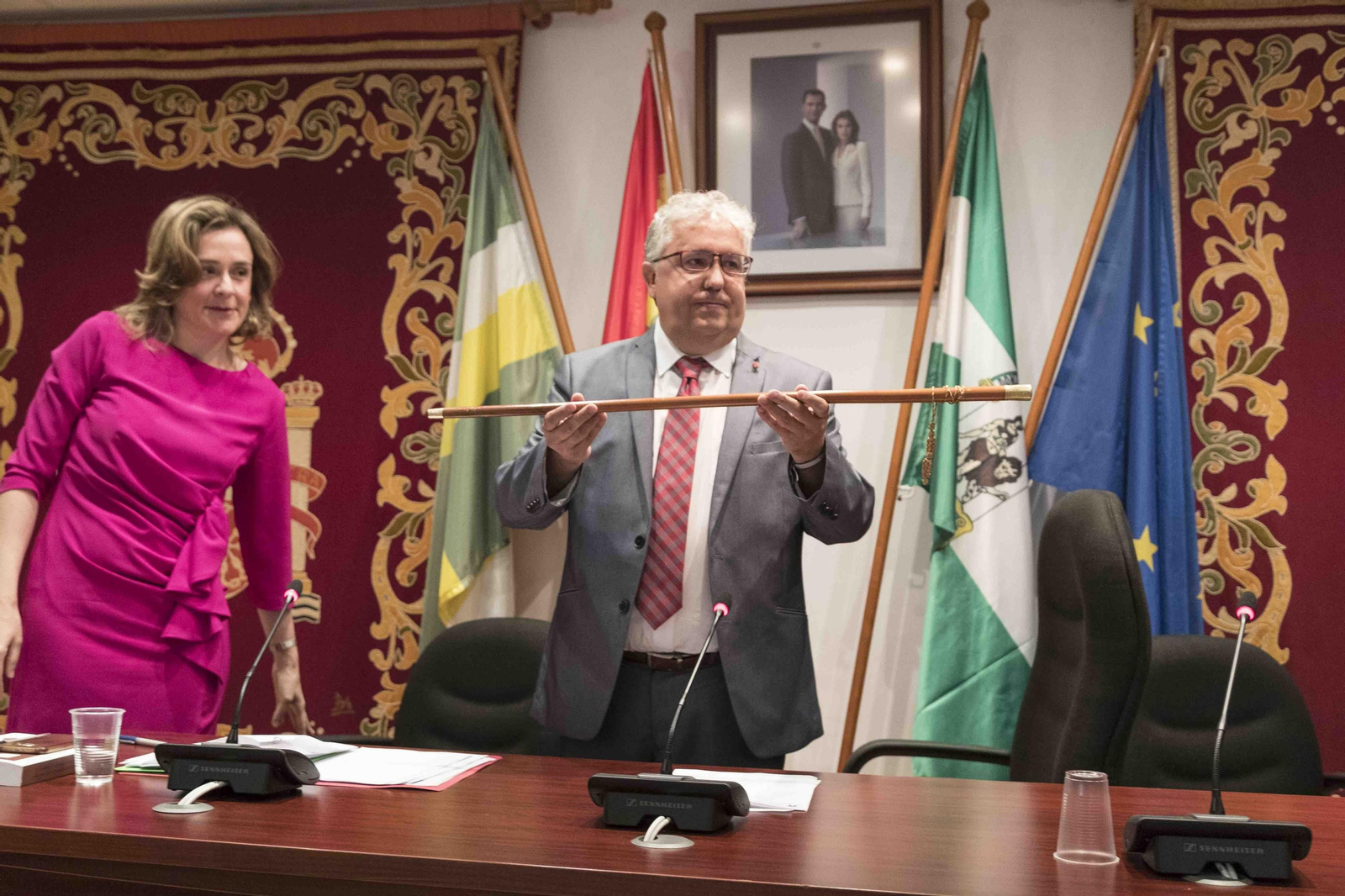 El socialista Francisco Molina tras tomar posesión como alcalde en 2019.