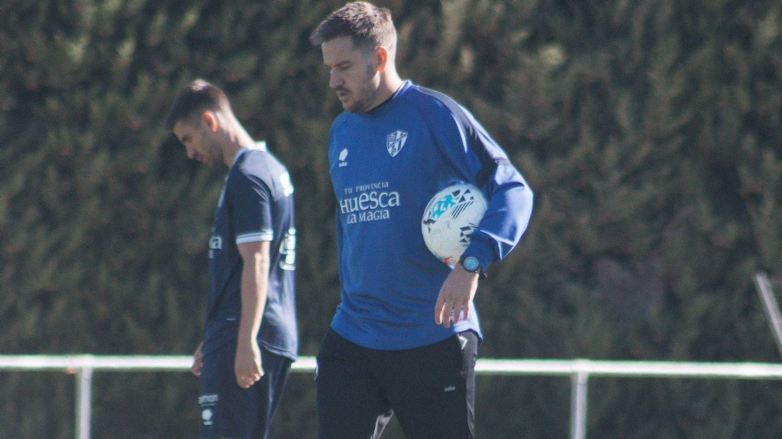 El técnico Sergi Guilló en el entrenamiento de este jueves