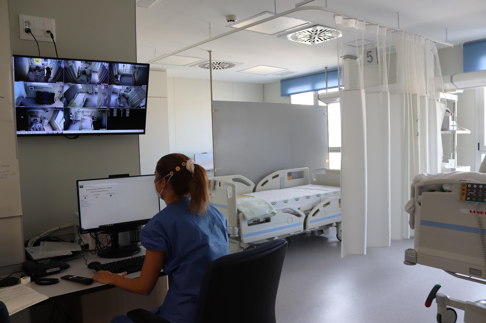 Una sanitaria trabaja en el Hospital Regional.