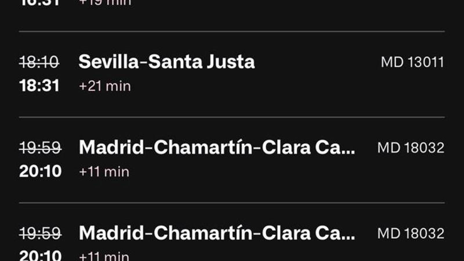 Retrasos en la aplicación de Renfe.