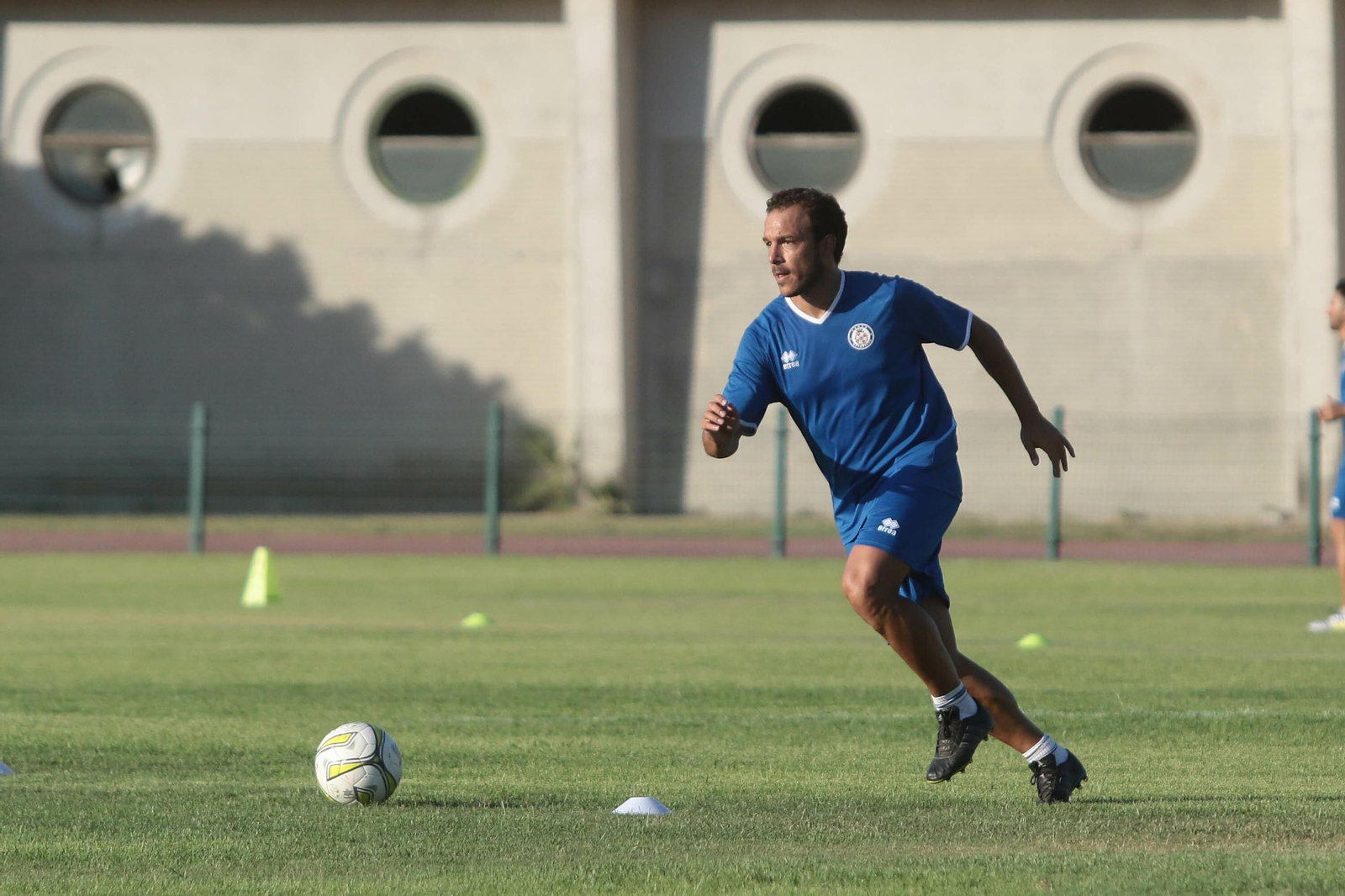 Jorge Herrero, en un entrenamiento con el Xerez DFC.