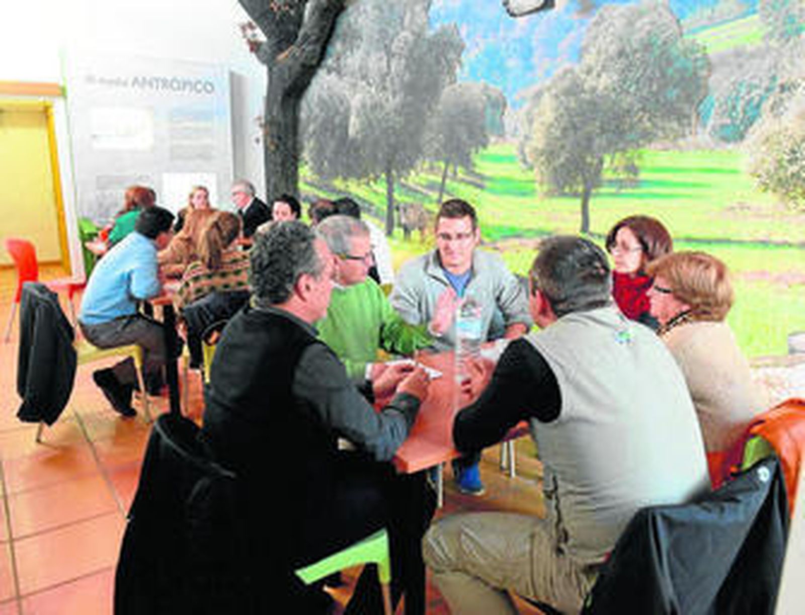 Varias de las mesas redondas celebradas ayer en Añora.