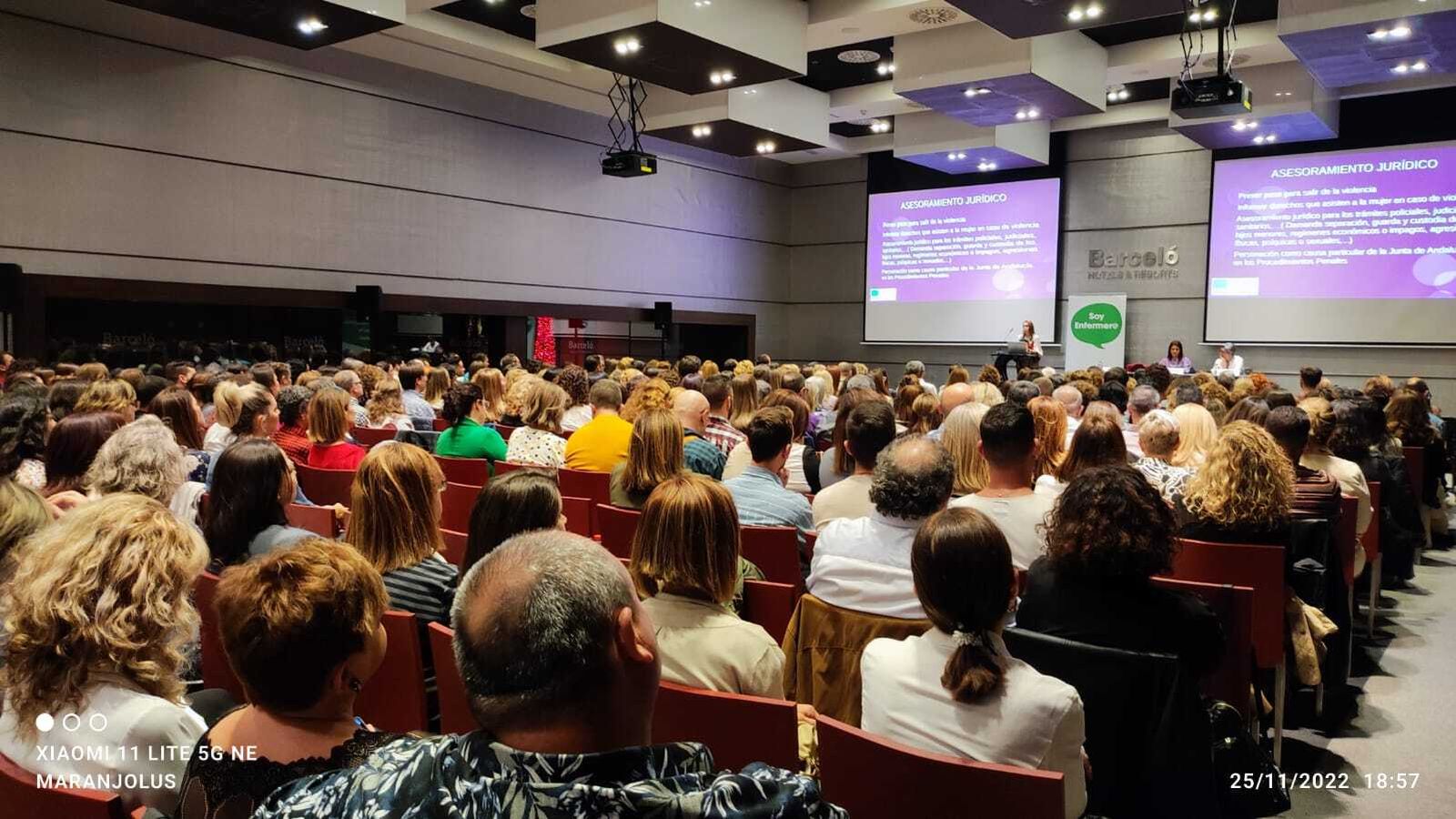 Más de 400 enfermeras y fisioterapeutas asisten a las I Jornadas de Violencia contra la Mujer, organizadas por el Sindicato de Enfermería y Fisioterapia, Satse en Málaga celebradas el día 25 de noviembre con motivo del Día Internacional de la Eliminación de la Violencia contra la mujer.