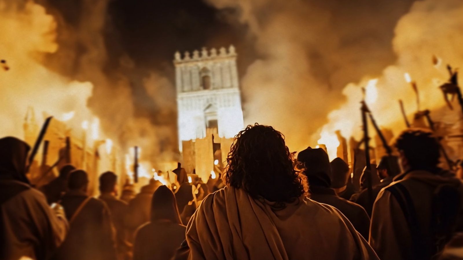 Escena de la toma al Alcazar de los Reyes Cristinos en el documental 'Los 107'