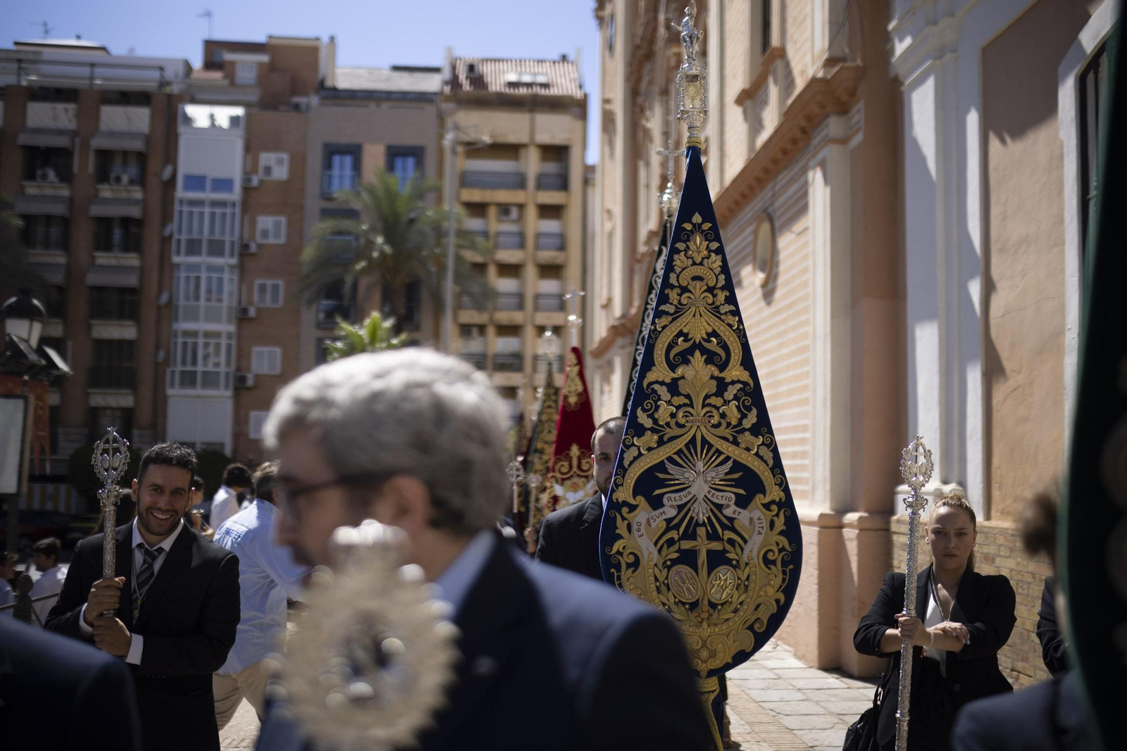 Imágenes de la salida extraordinaria de La Borriquita por las calles de Huelva