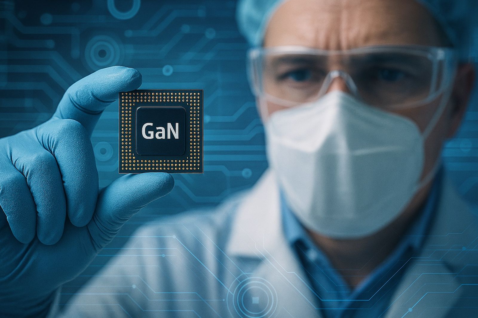 Un chip con tecnología GaN.