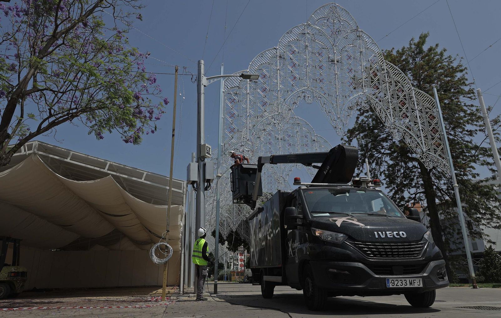 Fotos del montaje de la Feria Real de Algeciras 2025
