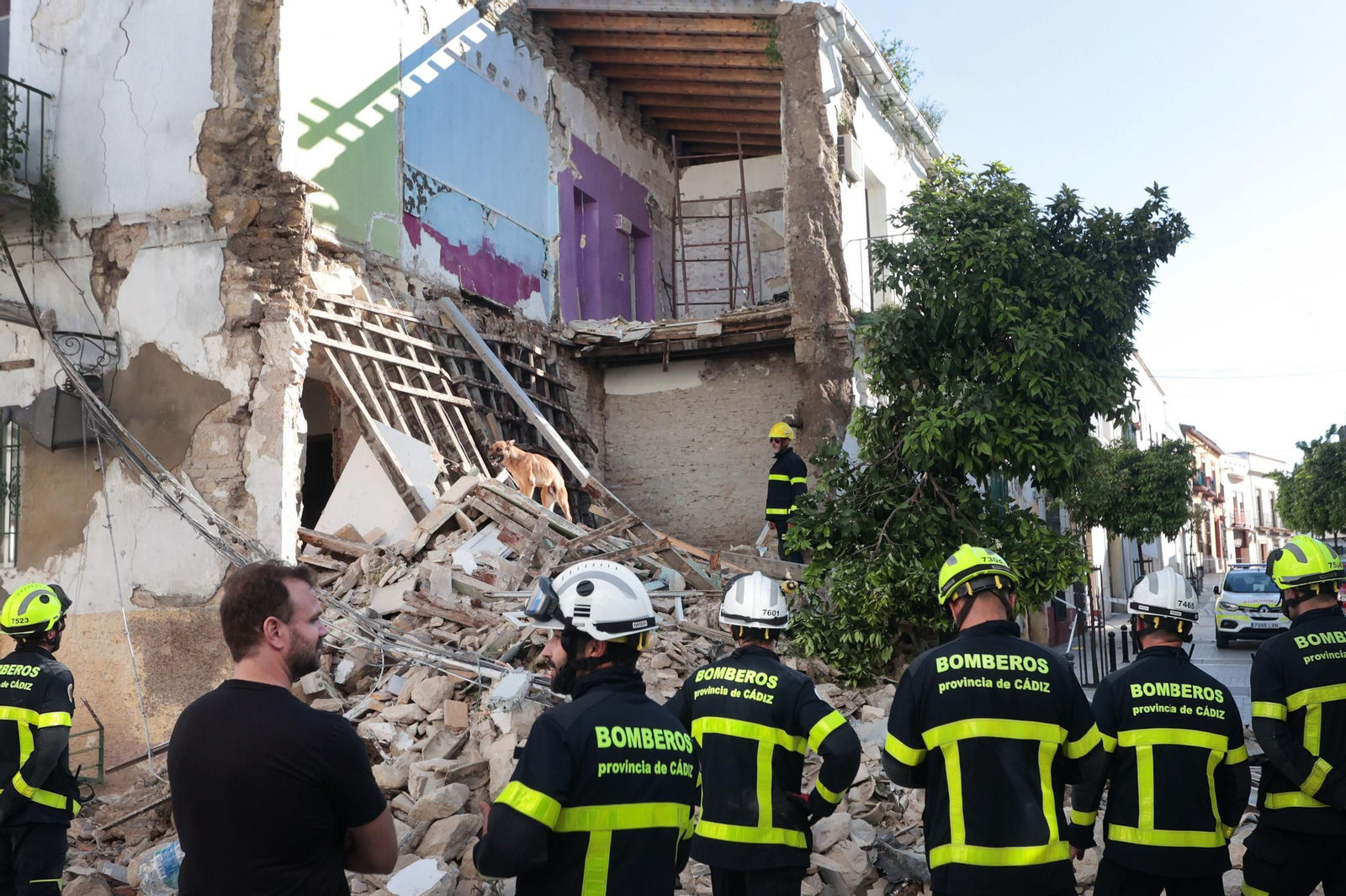Derrumbe en Jerez de una casa en el barrio de San Miguel