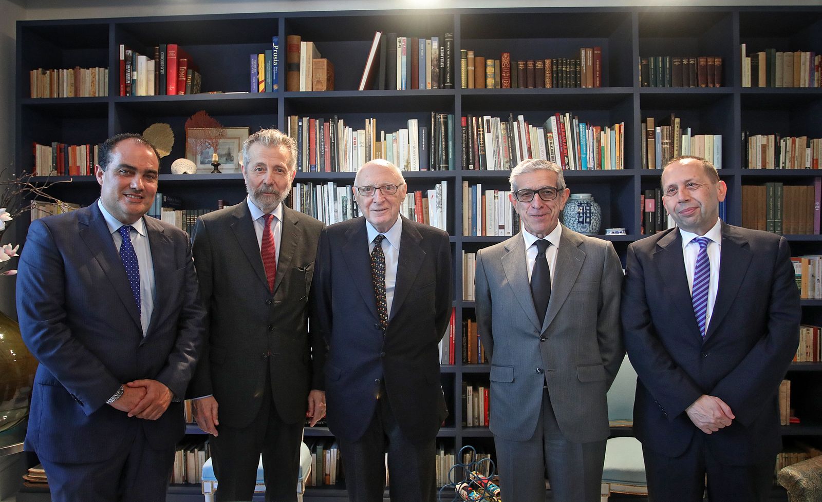 De izquierda a derecha, los miembros dl jurado, David Fernández, Hernán Cortés, José Pedro Pérez Llorca, Braulio Medel y José Antonio Carrizosa.