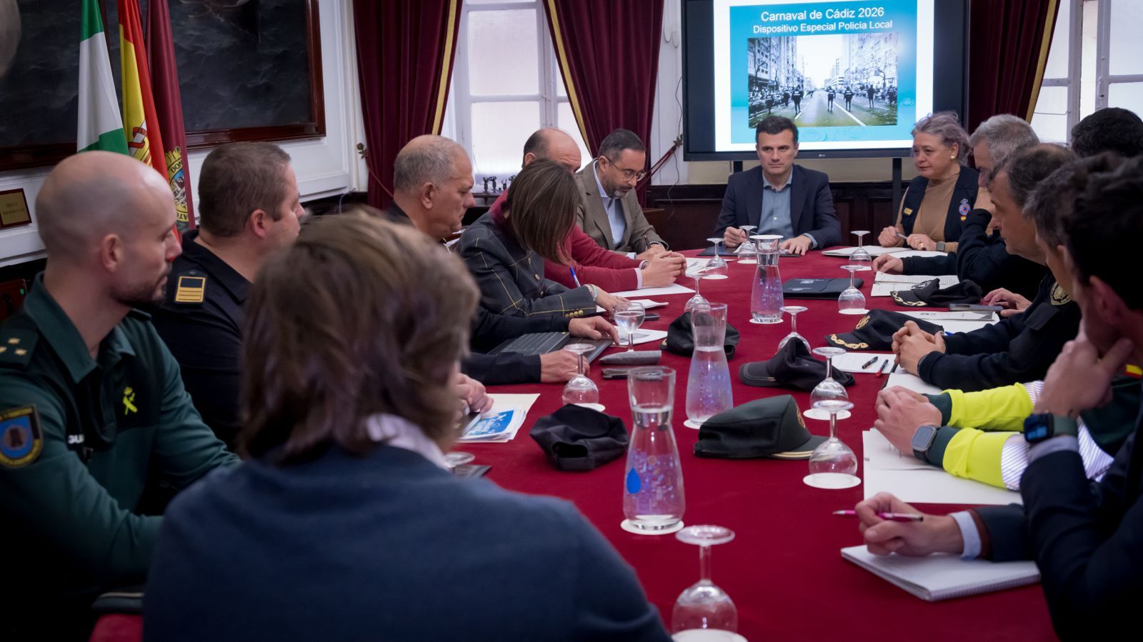 Imagen de la reunión de la Junta Local de Seguridad de Cádiz.