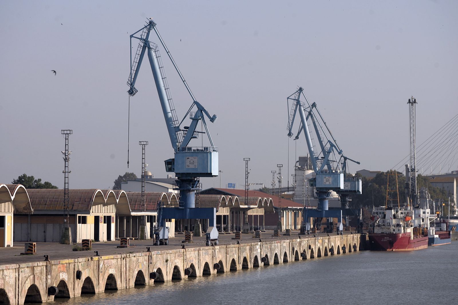 Vista del Muelle de Tablada, por cuyo interior atraviesa la avenida de Guadalorce en paralelo a Las Razas.