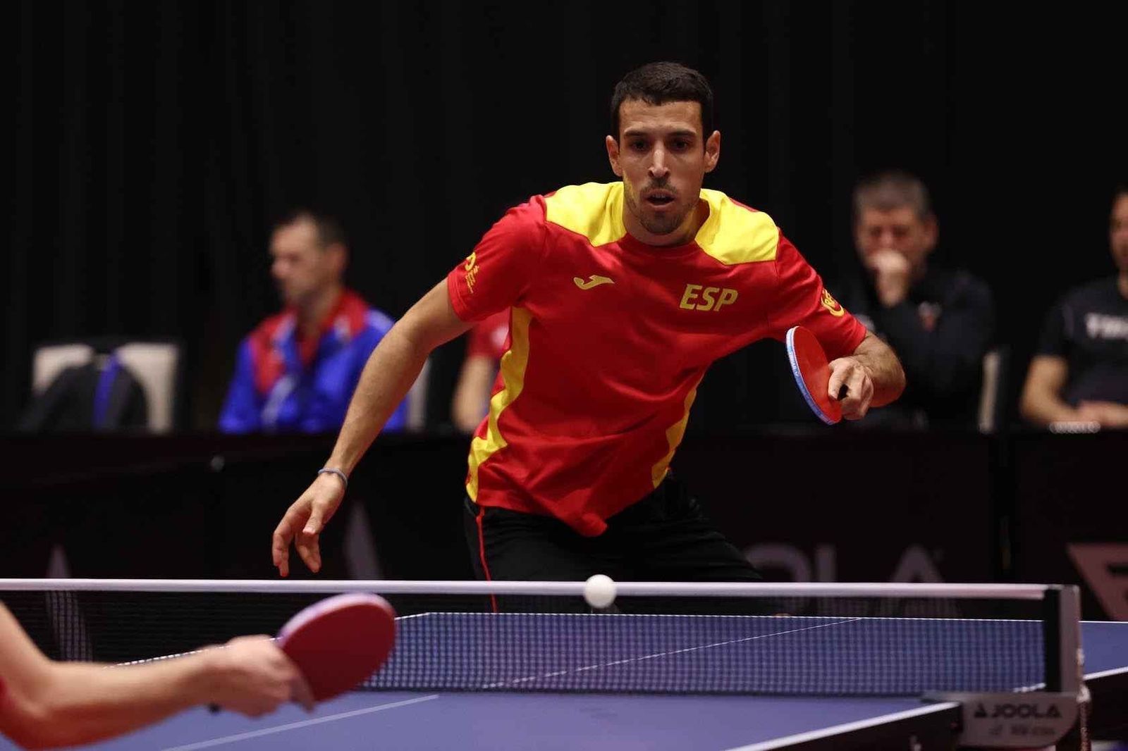 Álvaro Robles, en el Preolímpico Individual de tenis de mesa en Sarajevo.