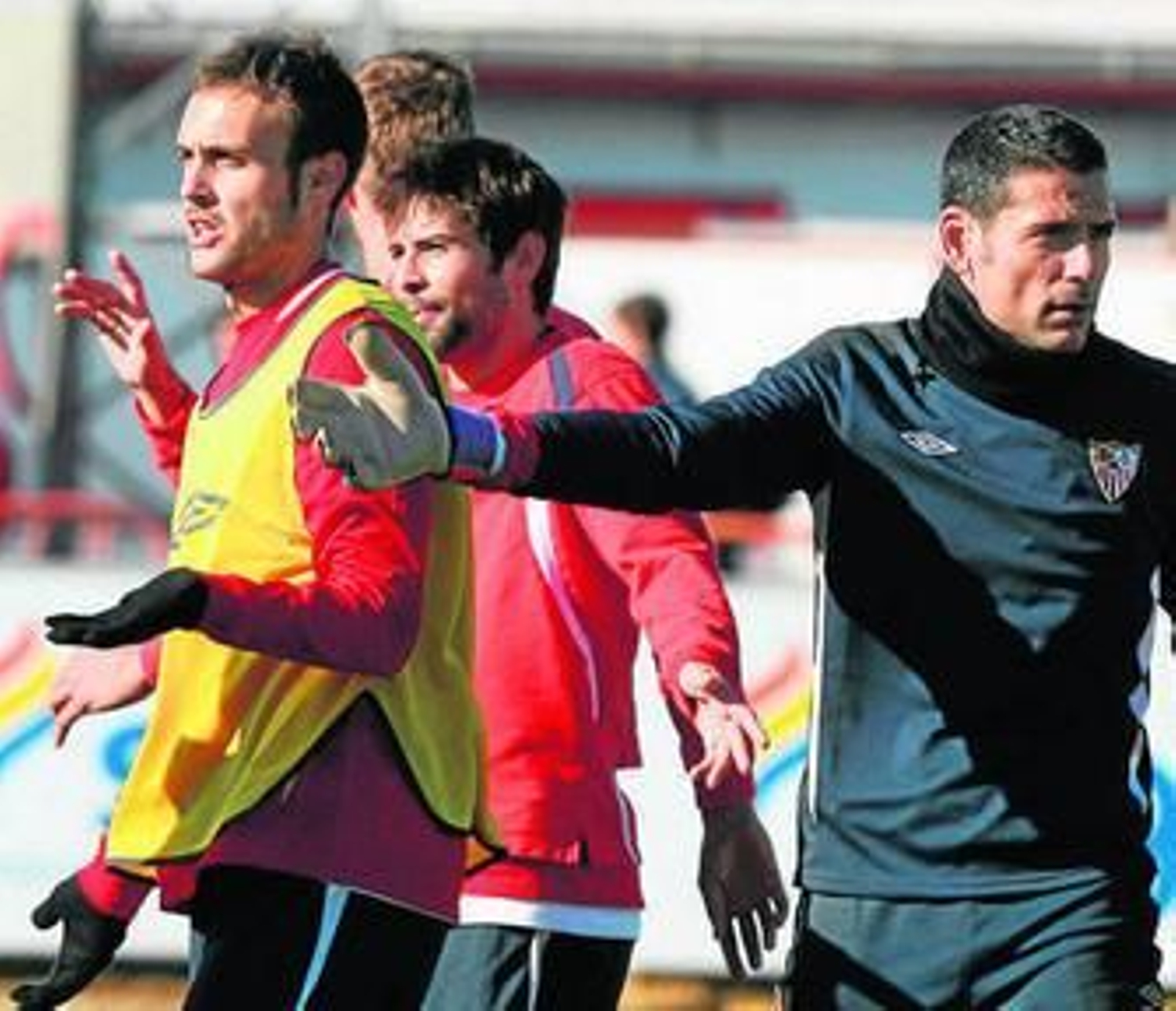 Juan Cala, durante un entrenamiento reciente junto a Palop.
