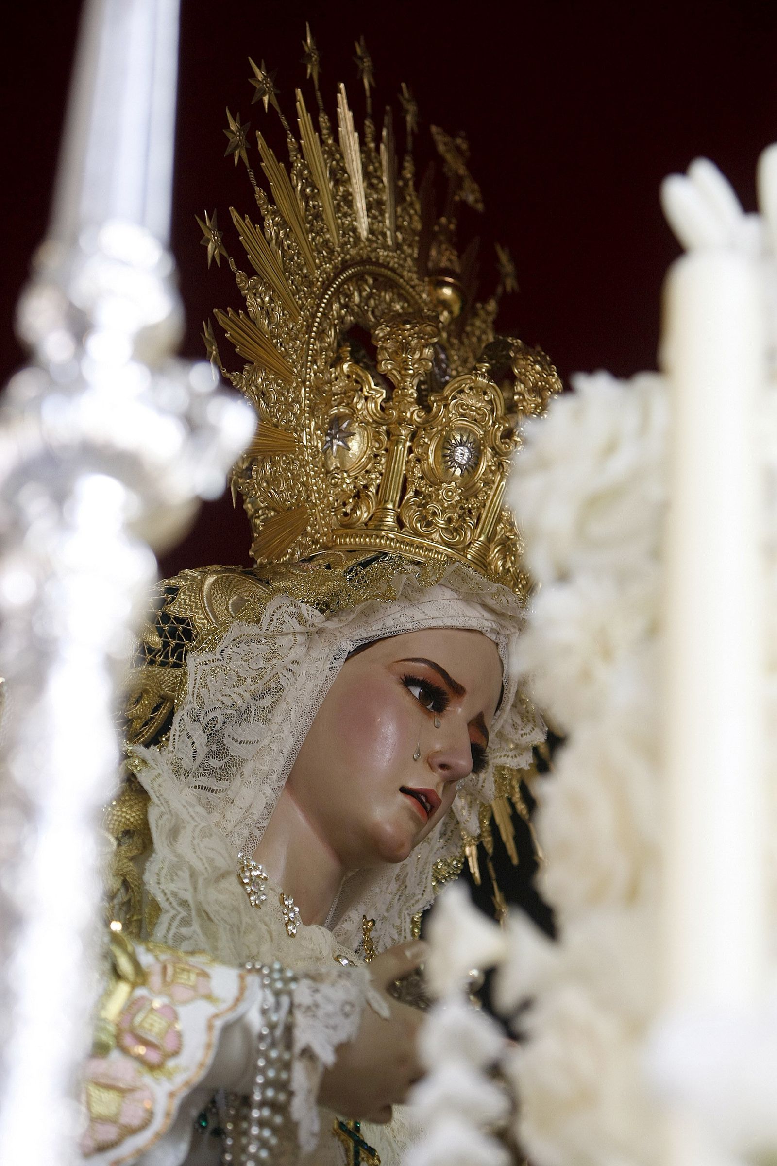 Una imagen de la Virgen de la cofradía Oración en el Huerto.