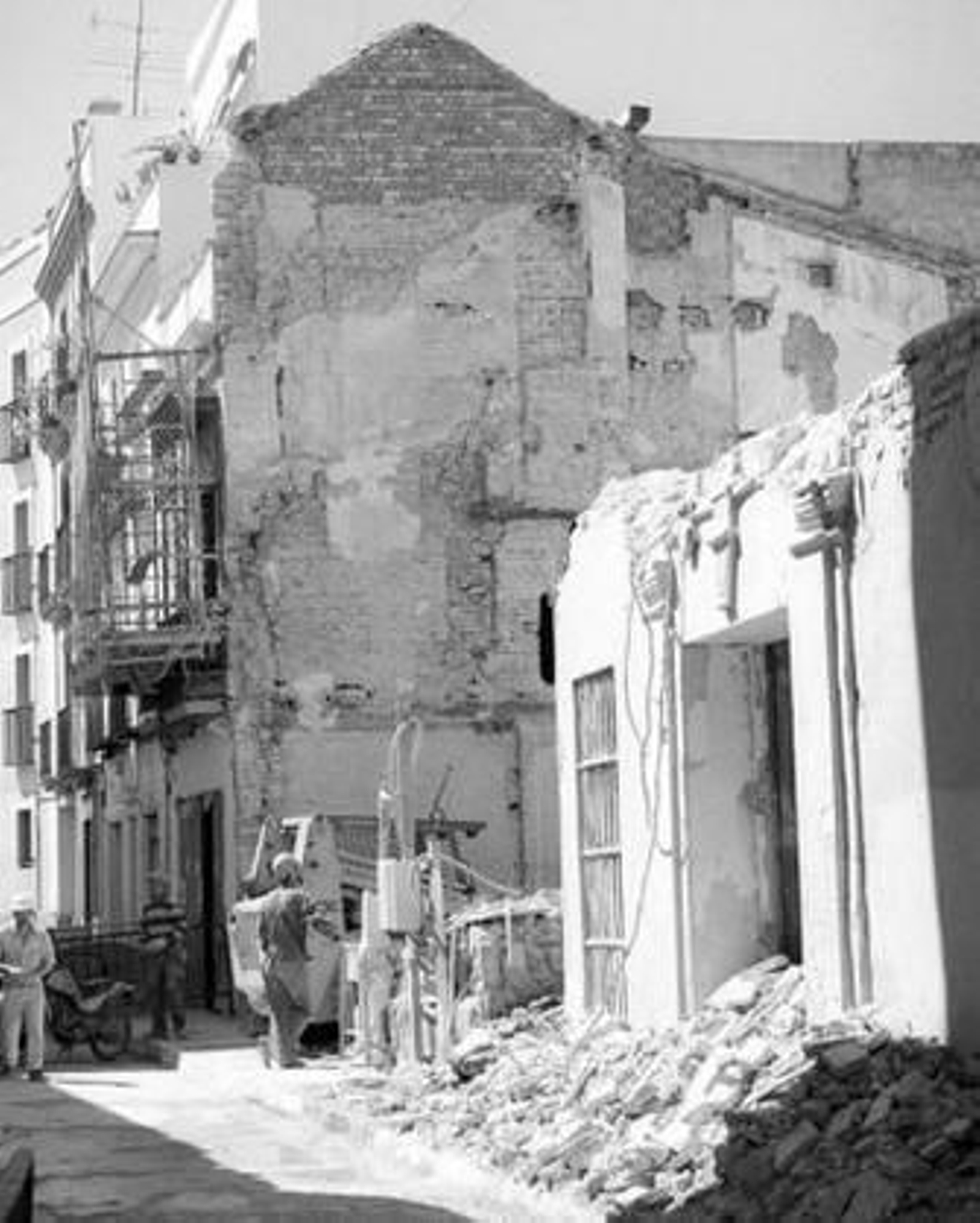 Imagen del muro que se derrumbó en 1999.