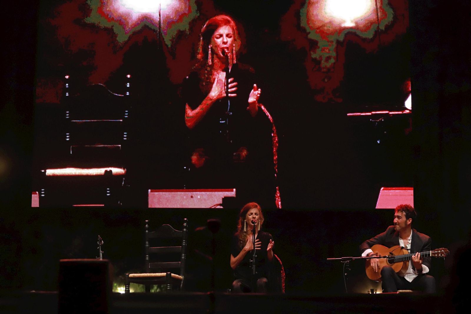 Alicia Carrasco y José Manuel León, dos de los profesores del curso, durante un recital, en imagen de archivo
