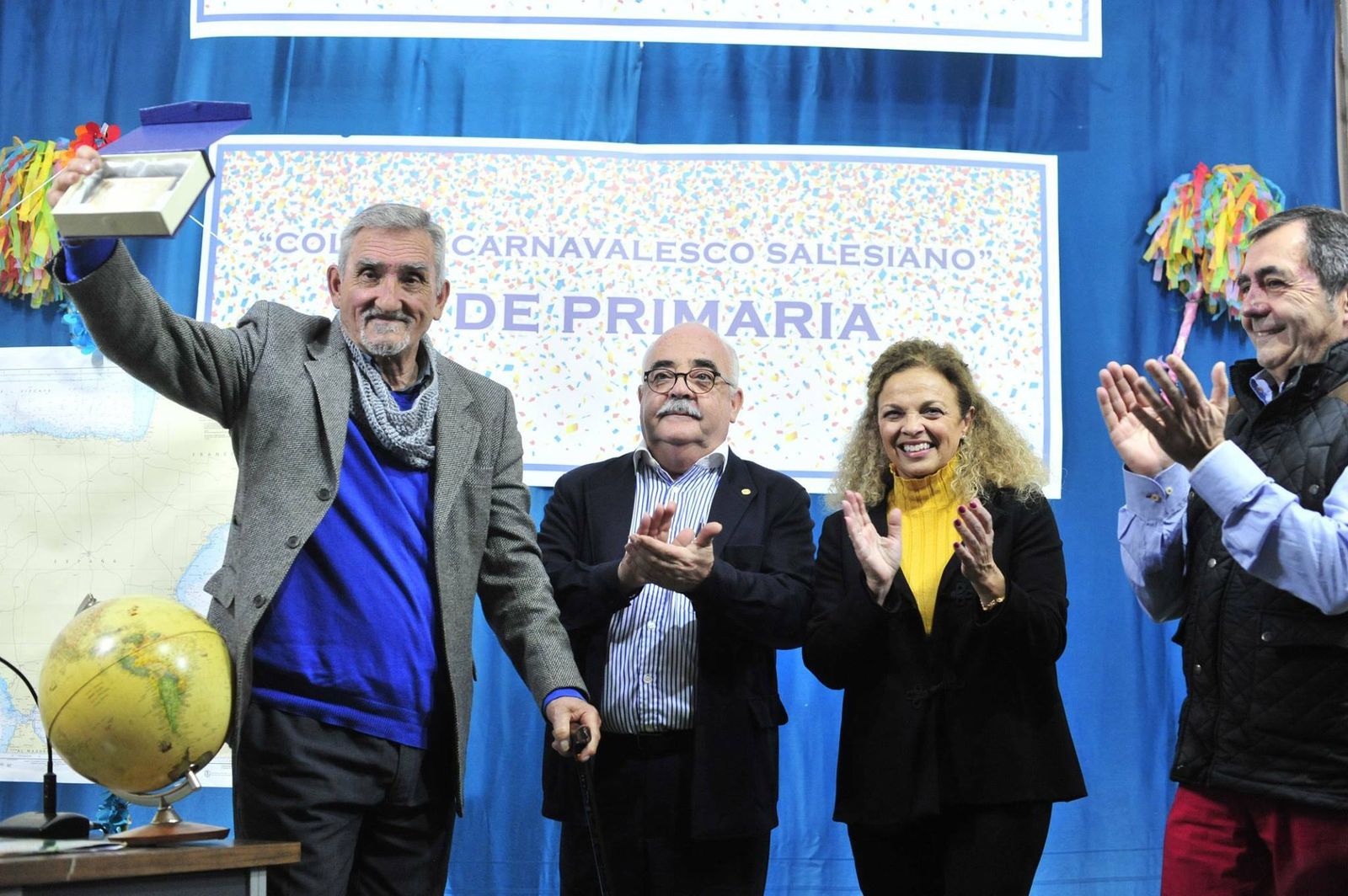 El pregón del Carnaval de los salesianos del pasado año, que corrió a cargo de Juan Rivero.