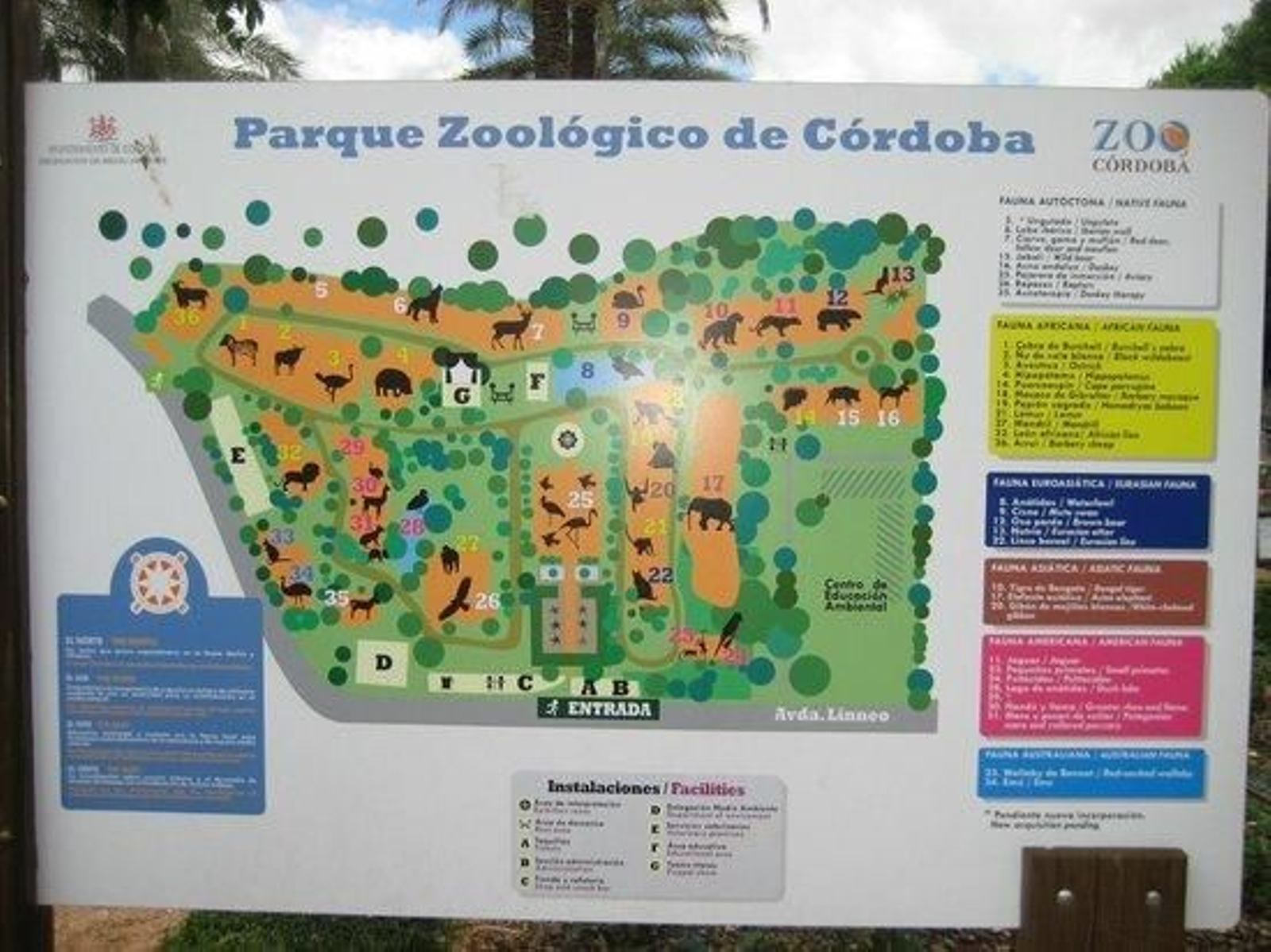 Mapa del Parque Zoológico de Córdoba