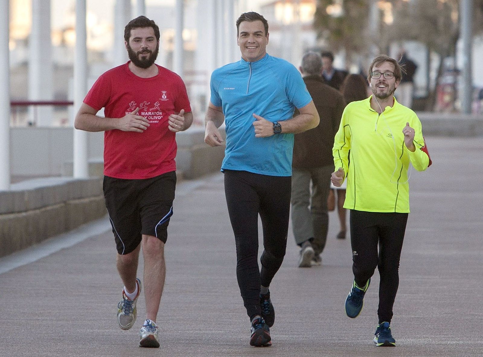 Pedro Sánchez, durante su carrera matutina