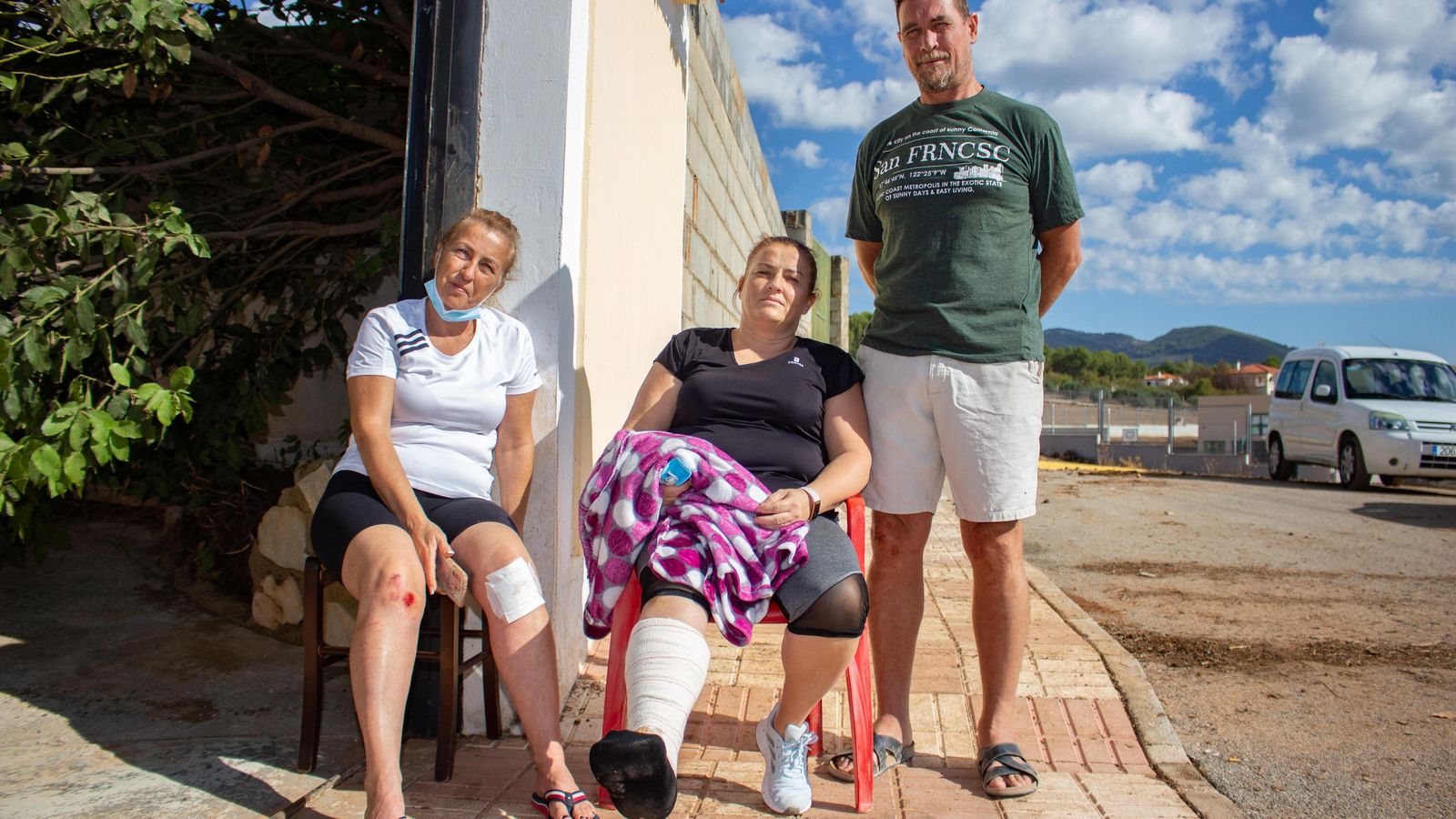 Antonia, Maria Juana y Alfonso, los protagonistas de la historia más angustiosa que se vivió durante la tarde de tormenta.