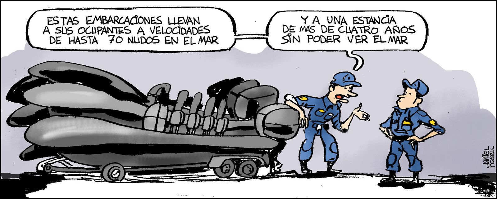 Tres de las embarcaciones intervenidas, en una captura del vídeo facilitado por la Policía Nacional.