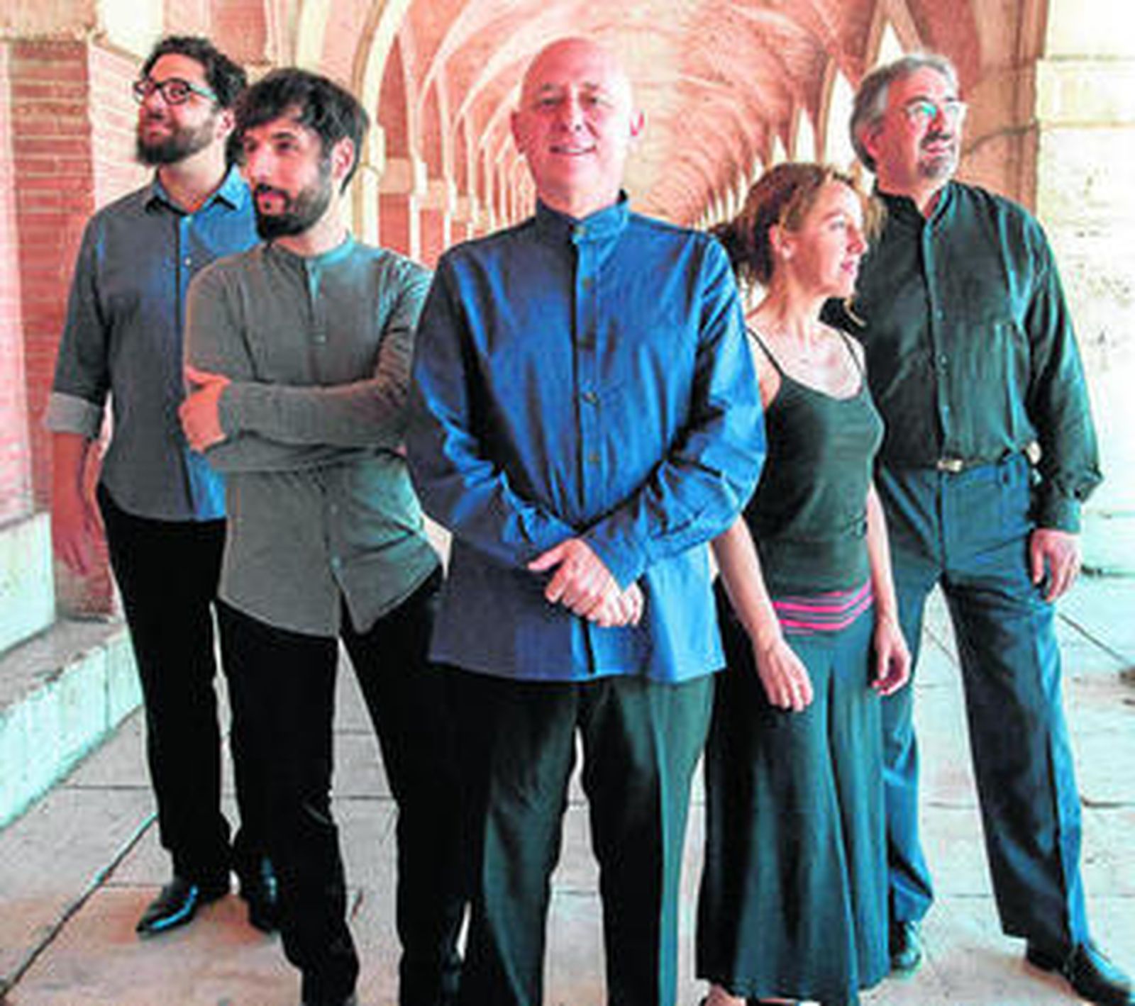 La Real Cámara: desde la izquierda, Aarón Zapico, Pablo Zapico, Emilio Moreno, Mercedes Ruiz y Enrico Gatti.