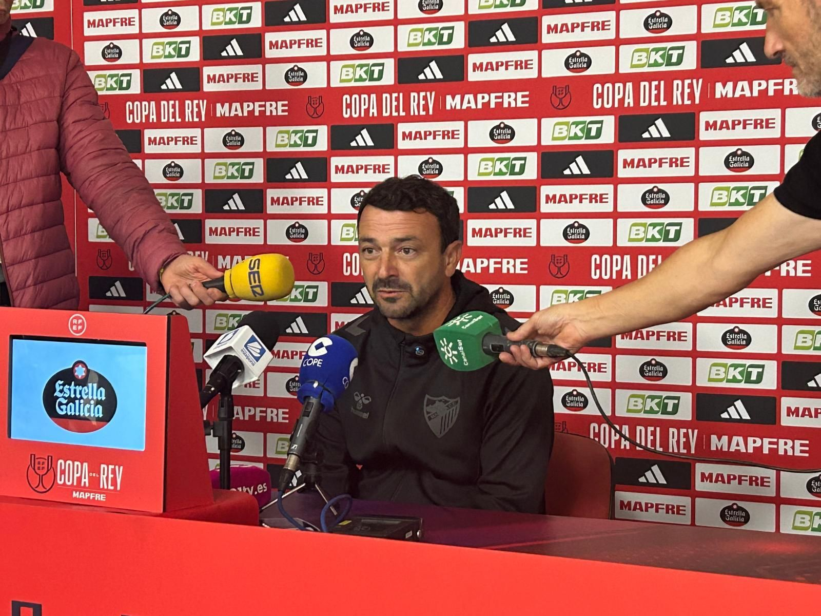 Acejo, en la sala de prensa de Estepona.