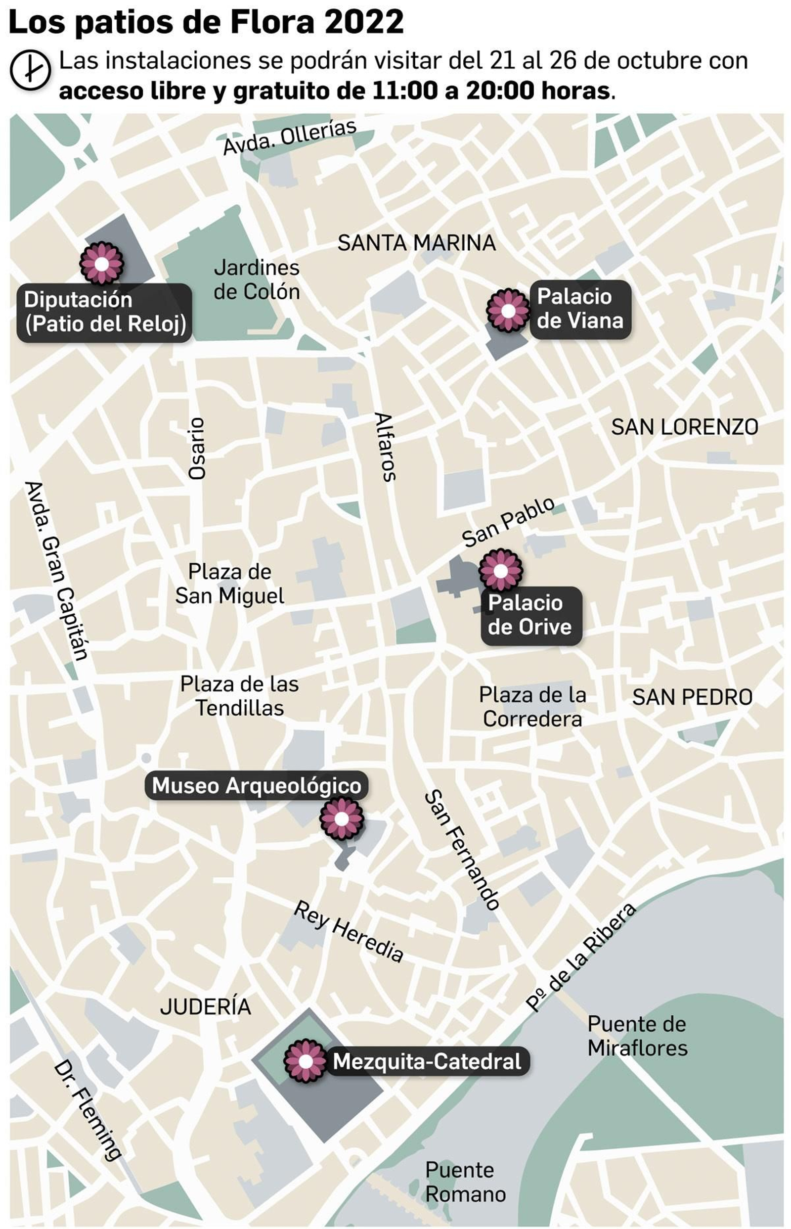 Mapa de las instalaciones que participan en el certamen.