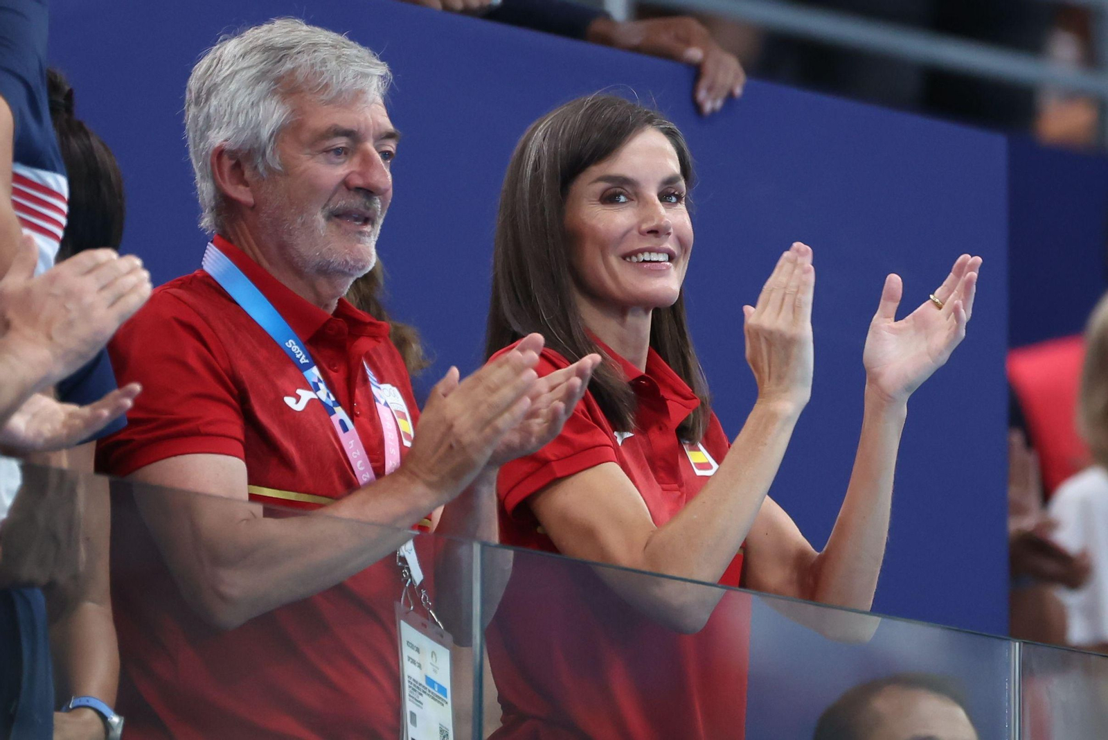 La reina Letizia aplaude al equipo español. La reina Letizia aplaude al equipo español.