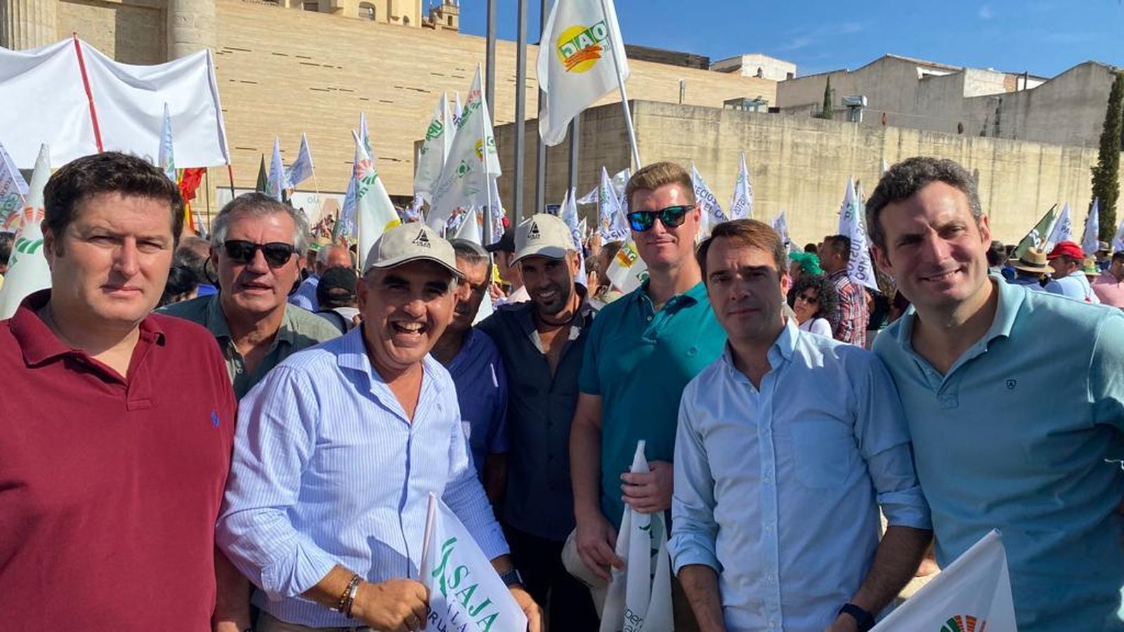 Representantes de Asaja Cádiz, en la concentración de Córdoba.