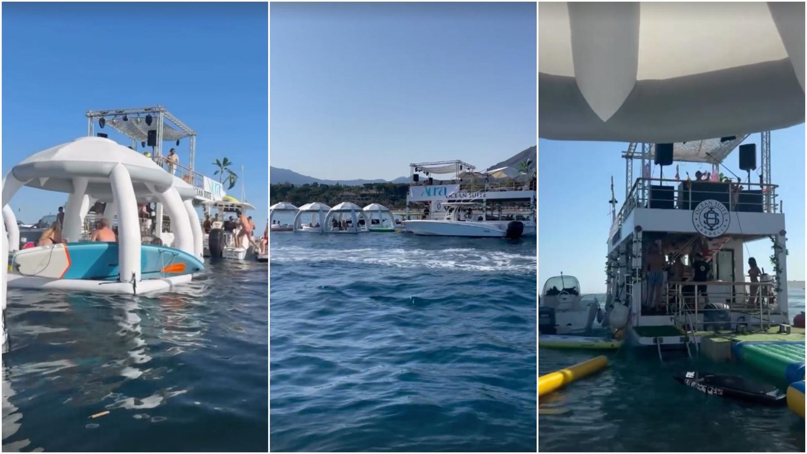 Así son las fiestas en alta mar en Marbella.