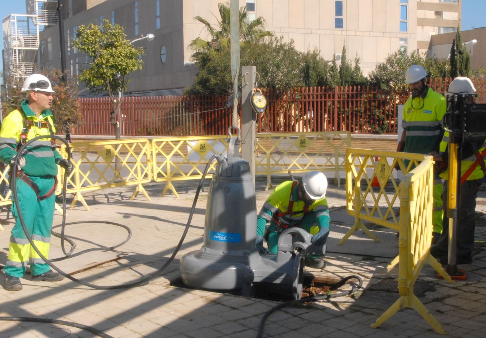 Trabajos en una estación de bombeo de San Fernando, en una imagen de archivo