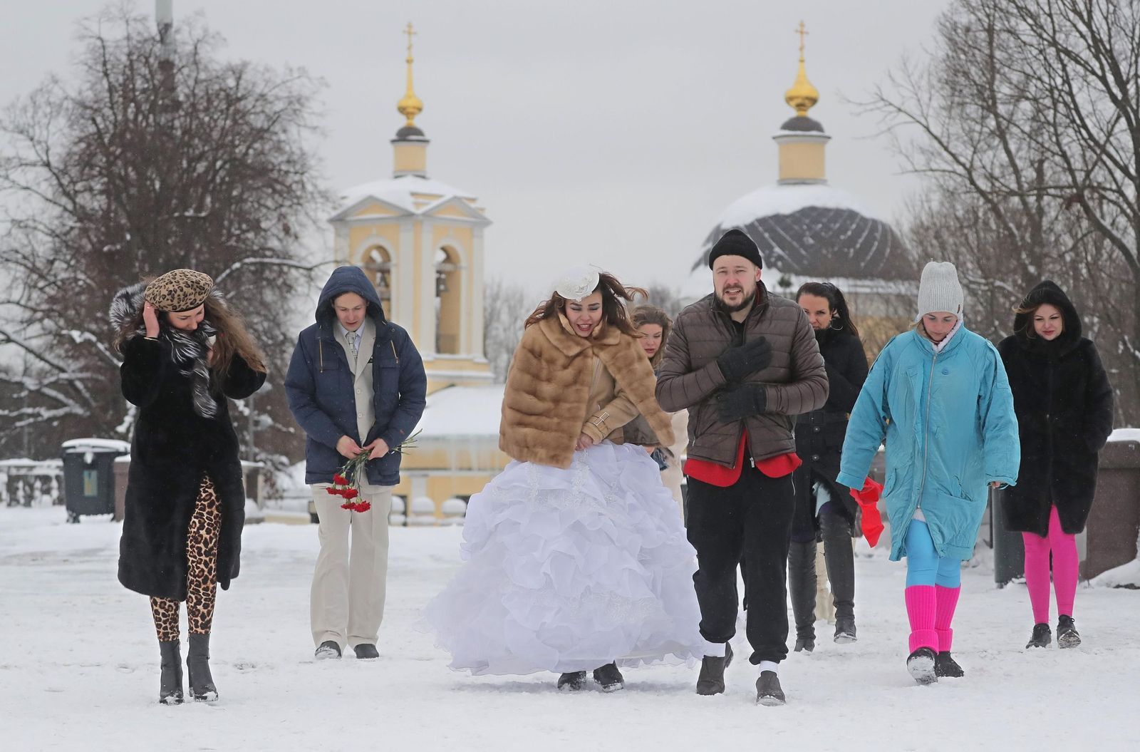 Nieve, Navidad, decoración, hielo y frío en Moscú