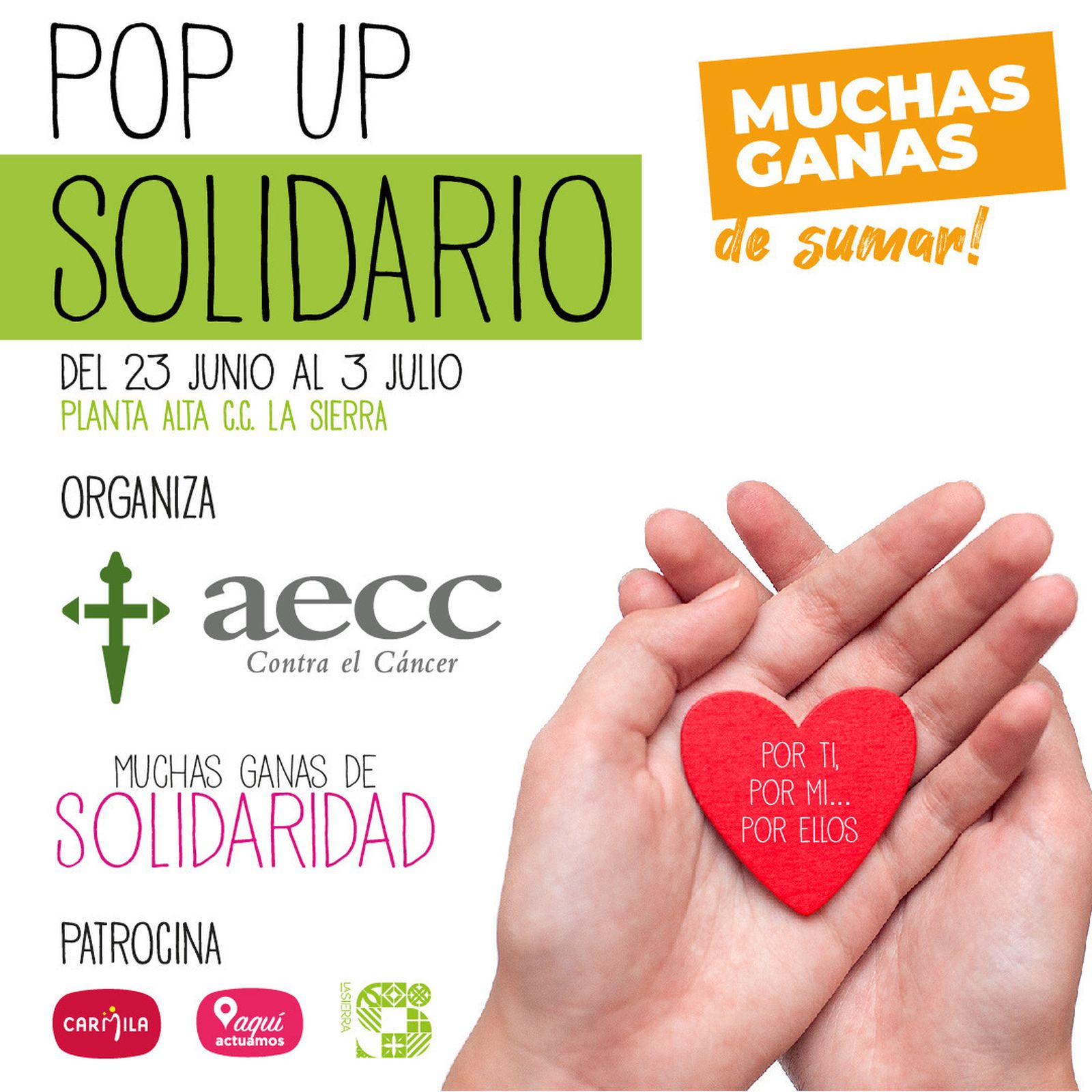 Imagen promocional del mercadillo solidario en el Centro Comercial La Sierra.