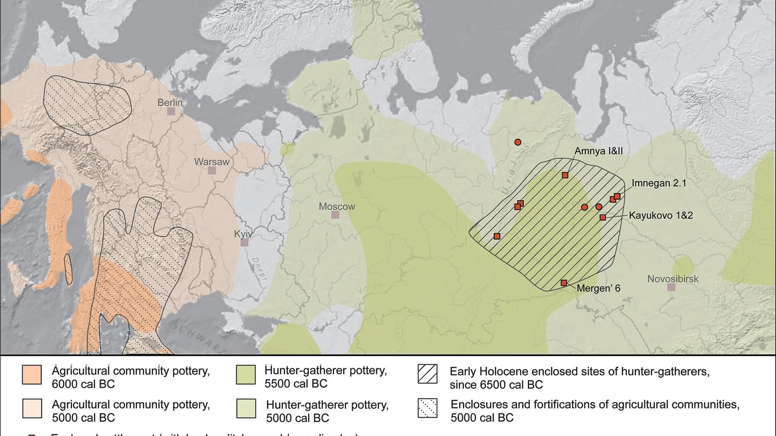 Situación en Siberia del asentamiento y fortaleza