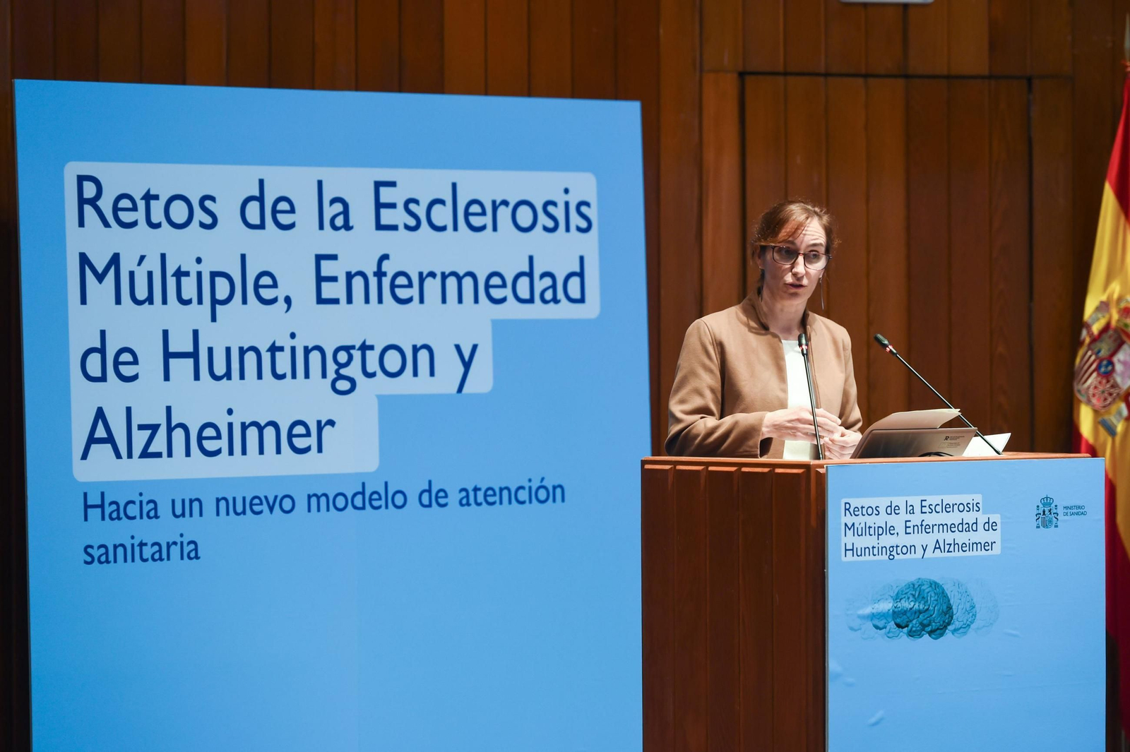 La ministra de Sanidad, Mónica García, presenta este miércoles la jornada sobre la Estrategia Nacional en Enfermedades Neurodegenerativas.