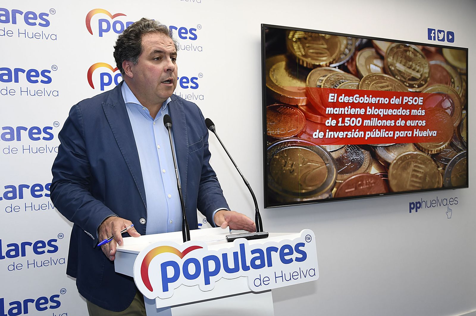 El portavoz de la Dirección Provincial del PP, Juan Carlos Duarte, ayer.